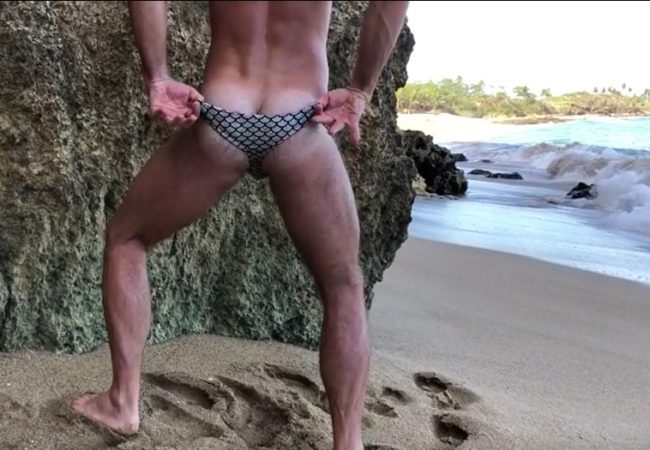 Thong on Puerto Rico beach